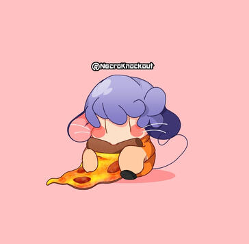 A Squeaky Boi Eatting Pizza
